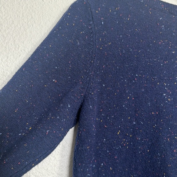 Talbots Women’s Size Medium Navy Kitty Tweed Open Neck Sweatert Dress Midi - Picture 6 of 13